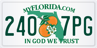 FL license plate 2407PG