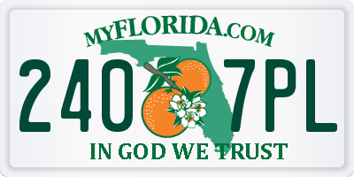 FL license plate 2407PL