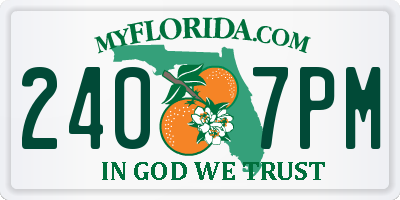 FL license plate 2407PM
