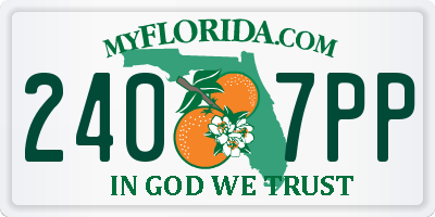 FL license plate 2407PP