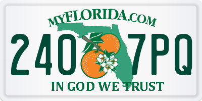 FL license plate 2407PQ