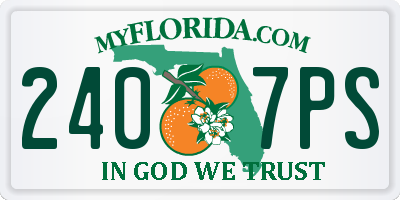 FL license plate 2407PS