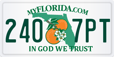 FL license plate 2407PT