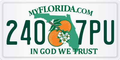 FL license plate 2407PU