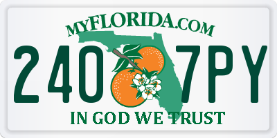 FL license plate 2407PY