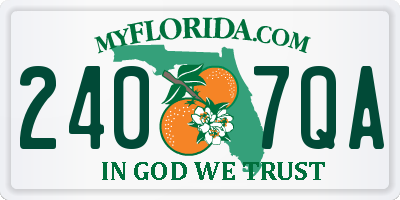 FL license plate 2407QA