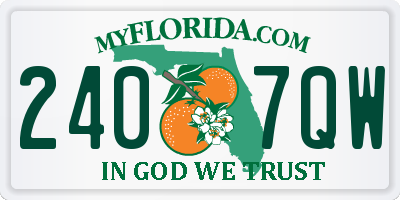 FL license plate 2407QW