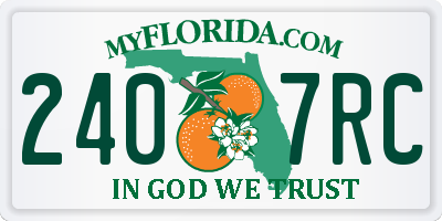 FL license plate 2407RC
