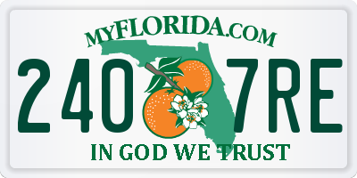 FL license plate 2407RE