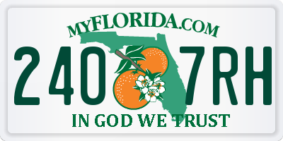 FL license plate 2407RH