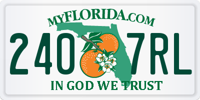FL license plate 2407RL