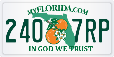 FL license plate 2407RP