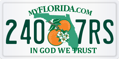 FL license plate 2407RS