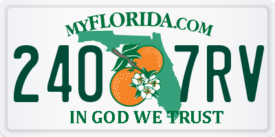 FL license plate 2407RV