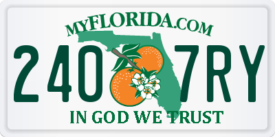 FL license plate 2407RY