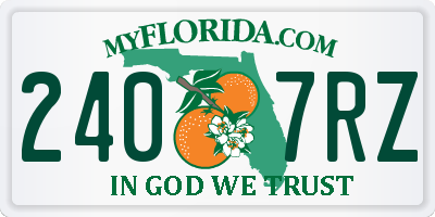 FL license plate 2407RZ