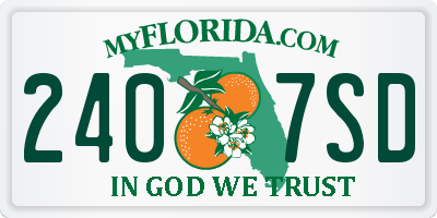 FL license plate 2407SD