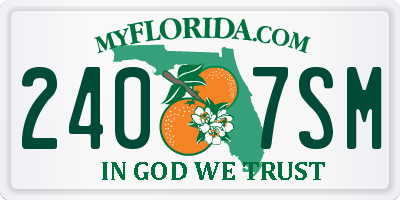 FL license plate 2407SM