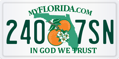 FL license plate 2407SN