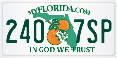 FL license plate 2407SP