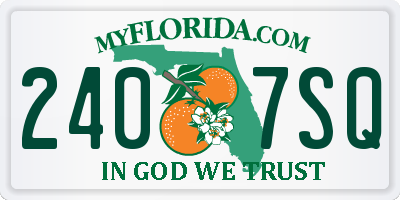 FL license plate 2407SQ