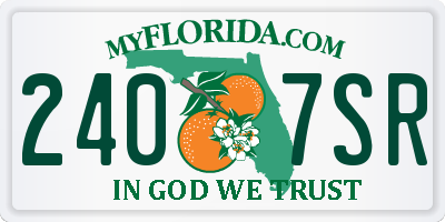 FL license plate 2407SR