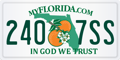 FL license plate 2407SS
