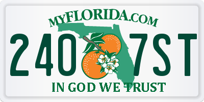 FL license plate 2407ST