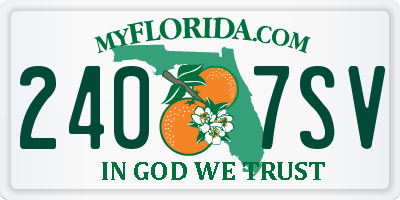 FL license plate 2407SV