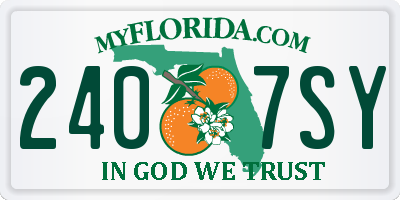 FL license plate 2407SY