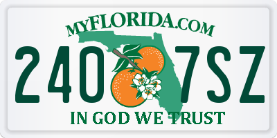 FL license plate 2407SZ