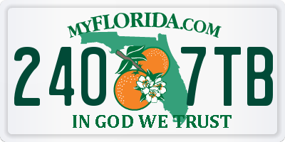 FL license plate 2407TB