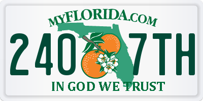 FL license plate 2407TH