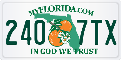FL license plate 2407TX