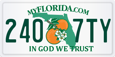FL license plate 2407TY