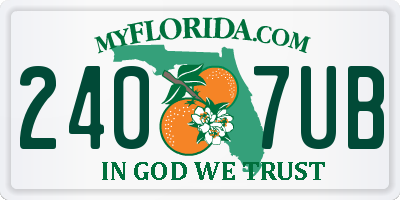FL license plate 2407UB