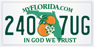 FL license plate 2407UG