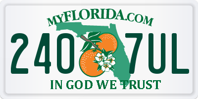 FL license plate 2407UL