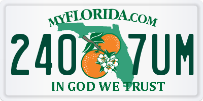 FL license plate 2407UM