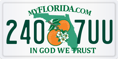 FL license plate 2407UU