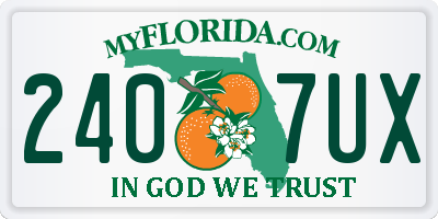 FL license plate 2407UX