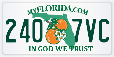 FL license plate 2407VC