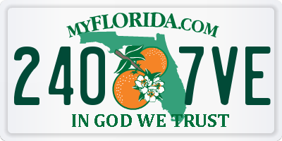 FL license plate 2407VE