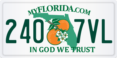 FL license plate 2407VL