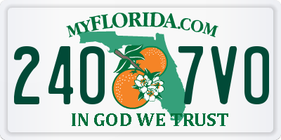 FL license plate 2407VO