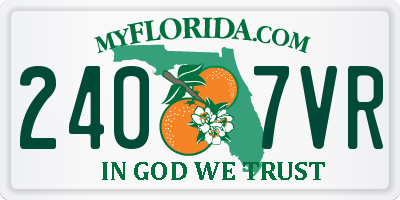 FL license plate 2407VR