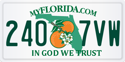 FL license plate 2407VW