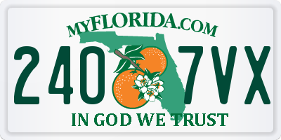 FL license plate 2407VX