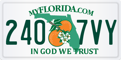 FL license plate 2407VY