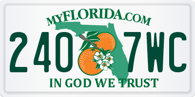 FL license plate 2407WC